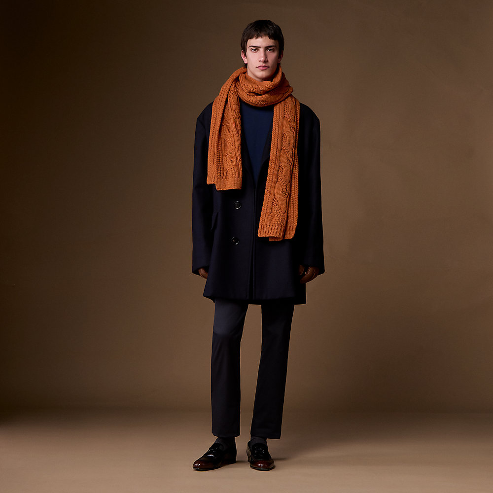 Cables Maillons scarf - Beige | Hermès Mainland China